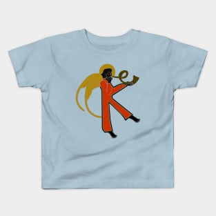 Lt Turquoise Dark Angel Letter K Kids T-Shirt